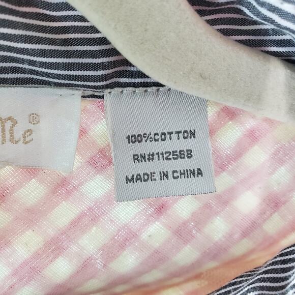 Miss Me Womens Pink Gingham Lace Embroidered Western Pearl Snap Shirt Size Large - Picture 6 of 8